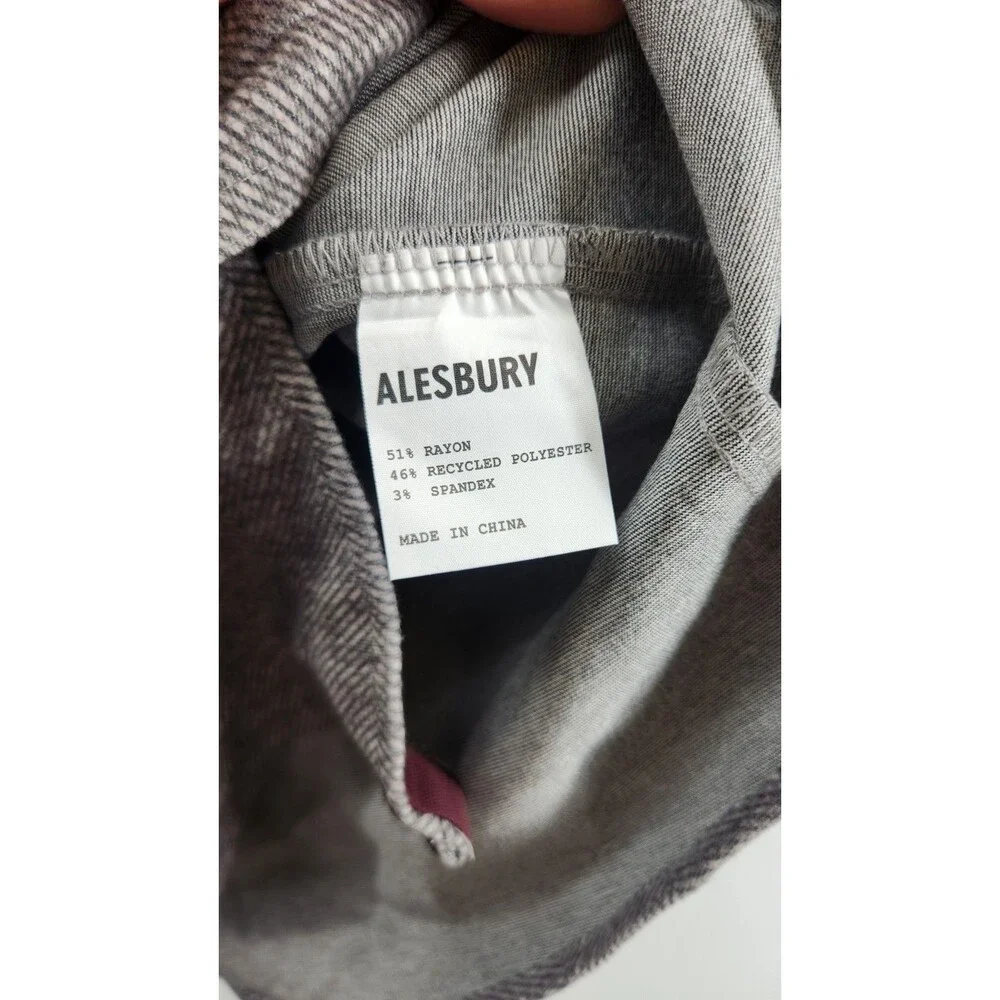 Alesbury Men's Grey Medium Mountain‎ Knit Flannel Long Sleeve Shirt NWT